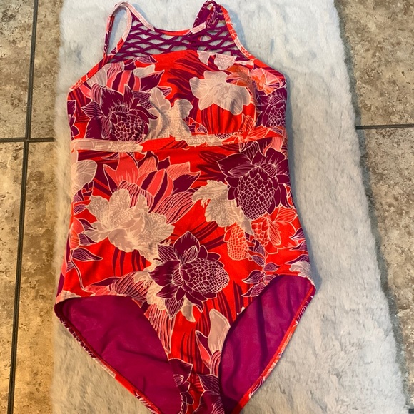 Athleta Swim Athleta Size 38ddd Floral Print One Piece Swimsuit 